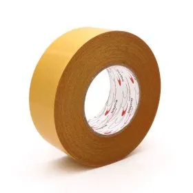 Cinta adhesiva de doble cara de papel tisú extrafuerte y resistente a plastificantes.
