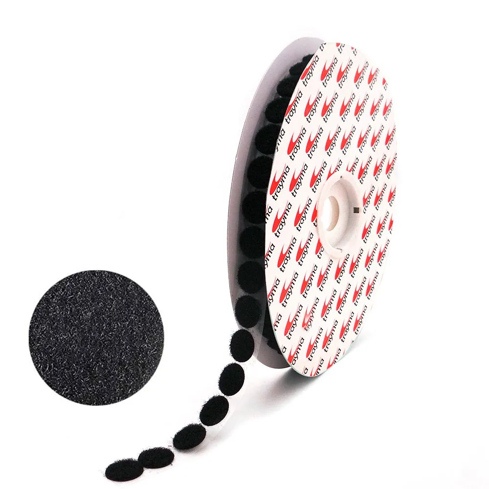 TYM 8LOOP NEGRO Círculos adhesivos cinta bucle LOOP Hembra