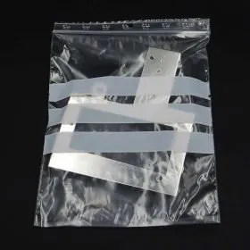Bolsas plástico cierre zip con franjas para escribir