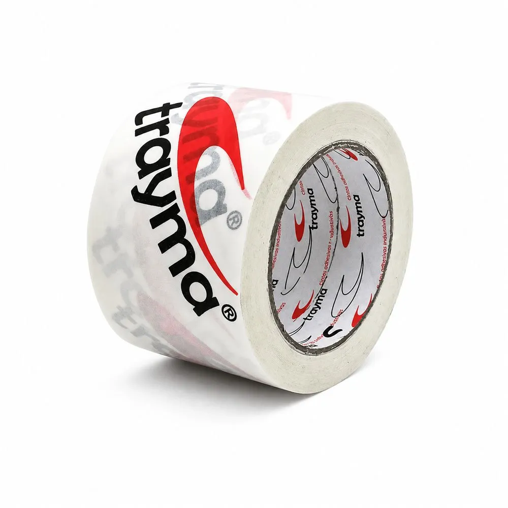 TYM 61121 Cinta adhesiva de papel kraft blanco personalizado con logotipos para embalaje.