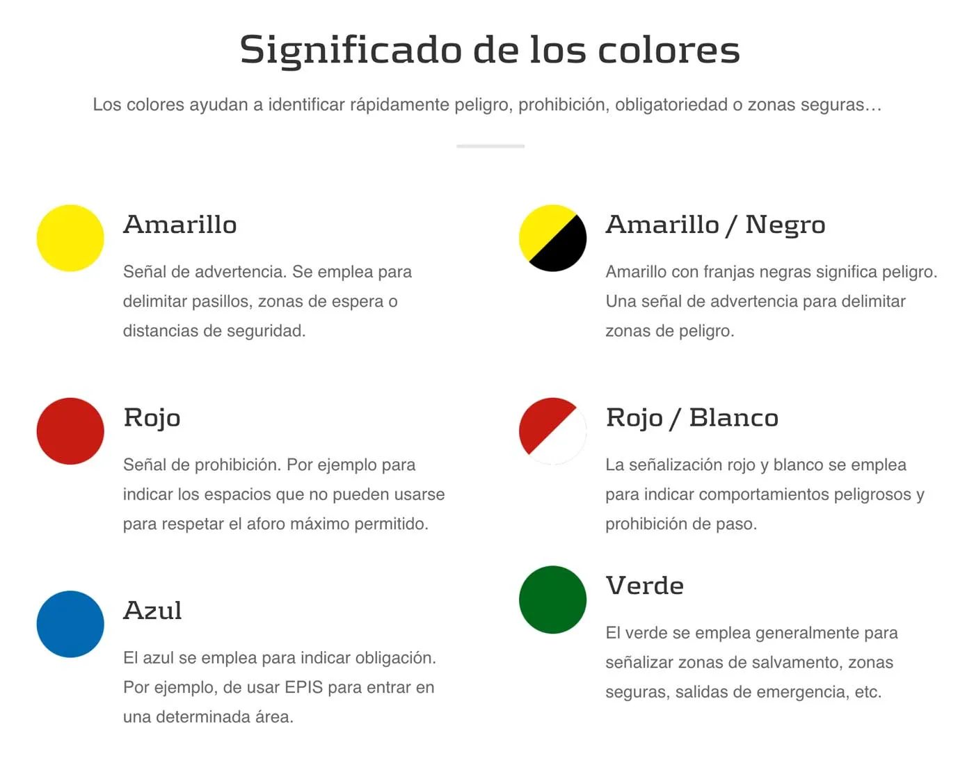¿Qué colores debo usar para señalizar el suelo de un almacén?