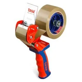 tesa 6400 precintadora de mano para cerrar cajas de cartón con mango de goma y guarda de seguridad de la cuchilla