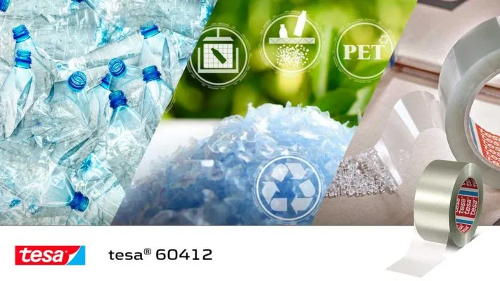 Cinta adhesiva reciclada posconsumo de poliéster (PET)
