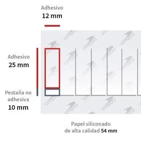 TYM 82070 RF Rectángulos adhesivos troquelados doble cara de tisú con fingerlift - PEGADO EXTRA - Varias medidas - Gama TROQUELINE - Imagen 5