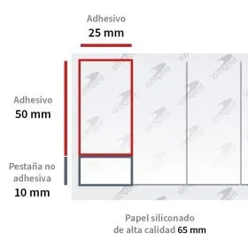TYM 82070 RF Rectángulos adhesivos troquelados doble cara de tisú con fingerlift - PEGADO EXTRA - Varias medidas - Gama TROQUELINE - Imagen 3