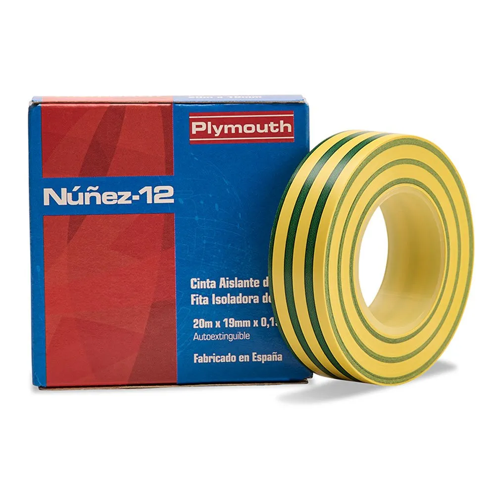 Cinta aislante tierra amarillo verde NUÑEZ 12.