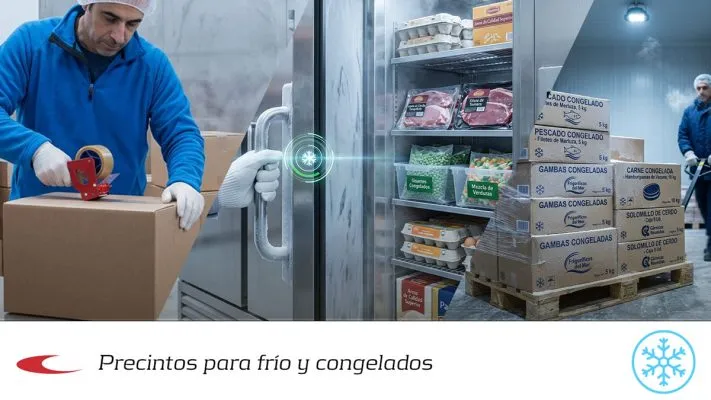 Portada guía de precintos adhesivos para frío y congelados. Ejemplos de aplicación.